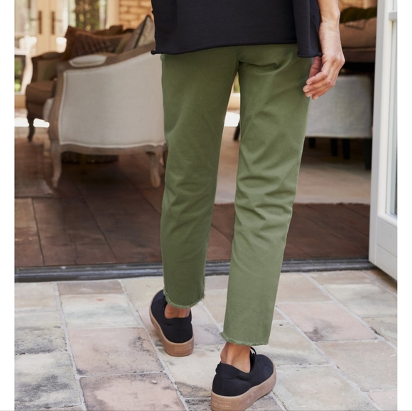 Frank & Eileen Wicklow Italian Chino Performance Twill Pants Army Green 2 - Picture 2 of 6